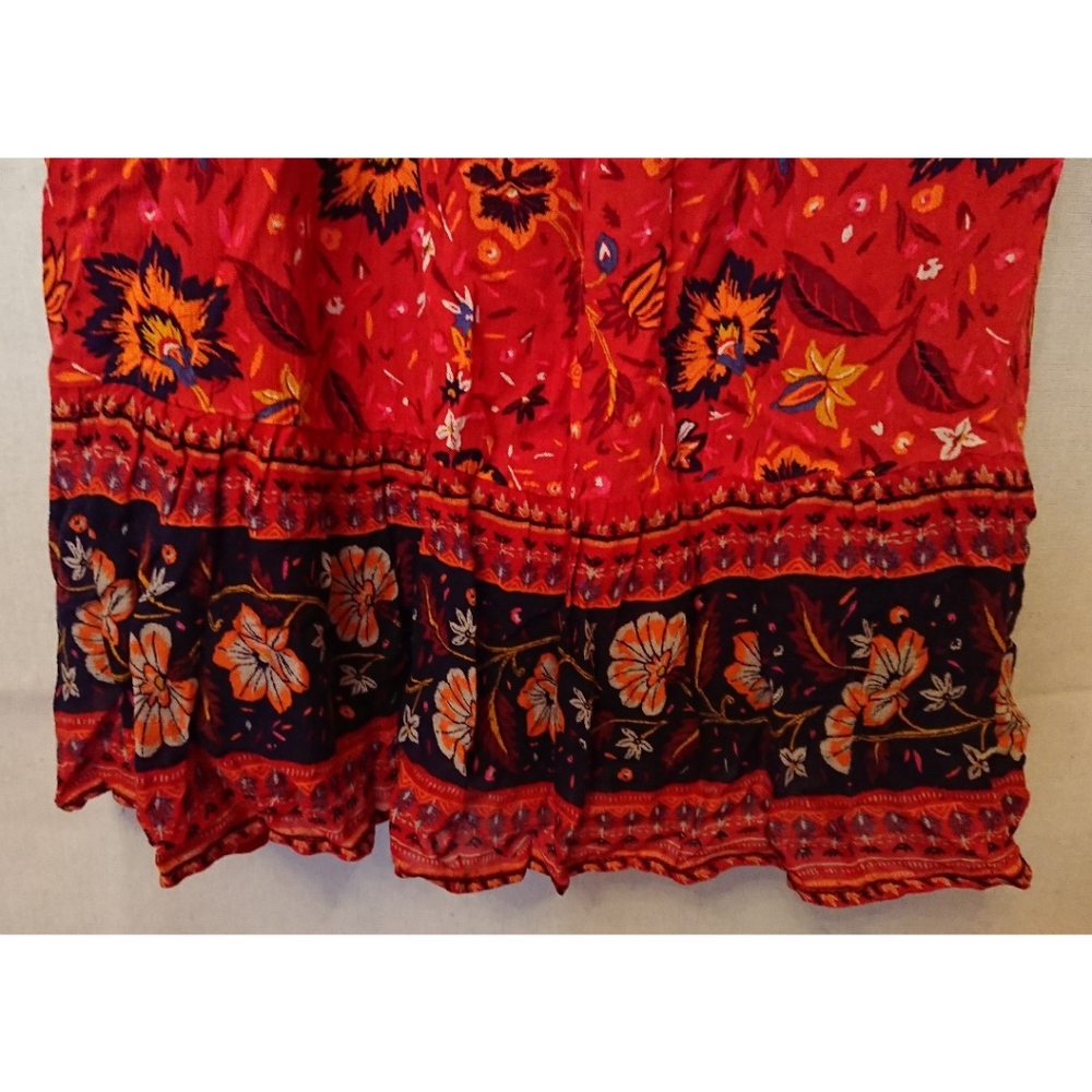 Flowing Mahogany Floral Old Navy Dress - Picture 4 of 8